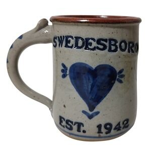 Handmade Dan Harvey Mug Collectors Swedesboro Salt Glaze Signed Cobalt Blue 2014